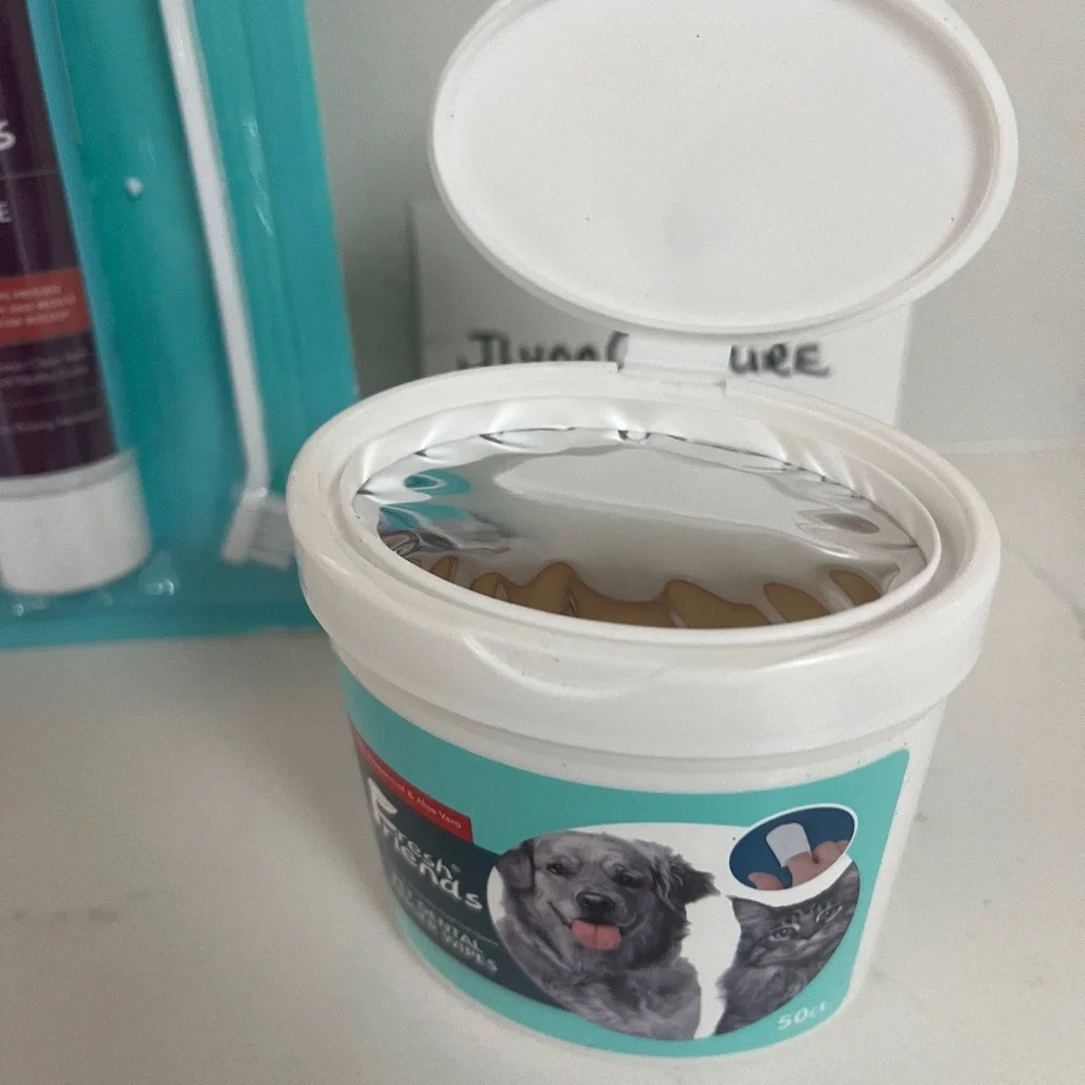 Fresh Friends Dog Toothbrush & Toothpaste Kit, Dog Teeth beef flavor 2pc, dogs